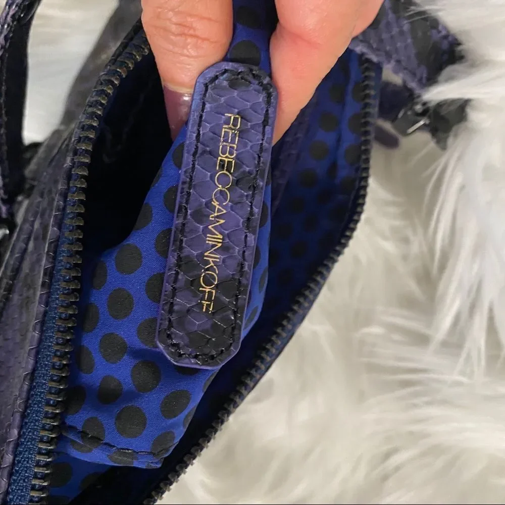 Rebecca Minkoff purple snakeskin crossbody bag
